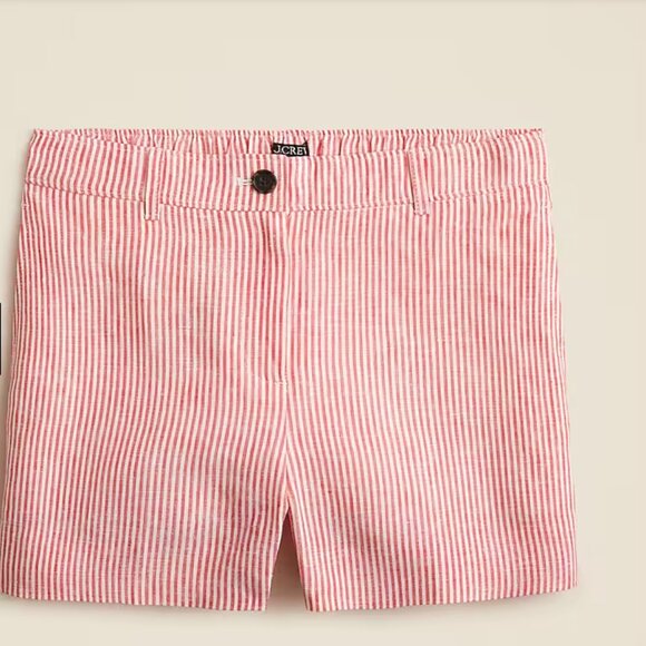 NWT J.Crew 3" Harbor shorts in striped linen - Picture 4 of 7